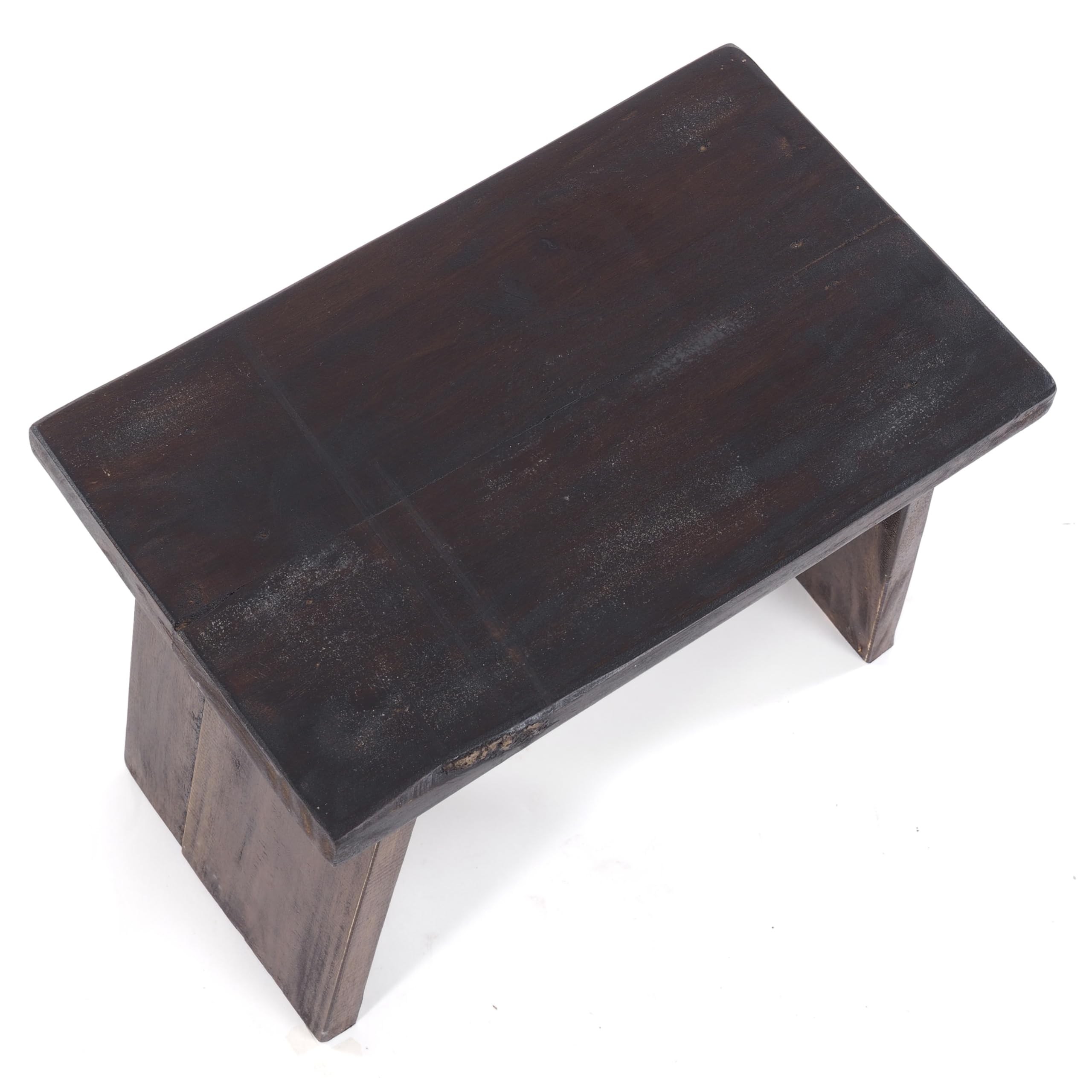 DESIGN DELIGHTS Banquette rustique Schemel 100 cm | acajou massif, 40 x 31 x 25 cm (l x H x P) | Repose-pieds, tabouret décoratif en bois | Couleur : 03 marron foncé