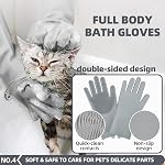 Dog Bath Brush Kit with Towel & Washing Gloves, 6-in-1 Slicker Hair Grooming Brush for Shedding, Dog & Cat Bath Grey