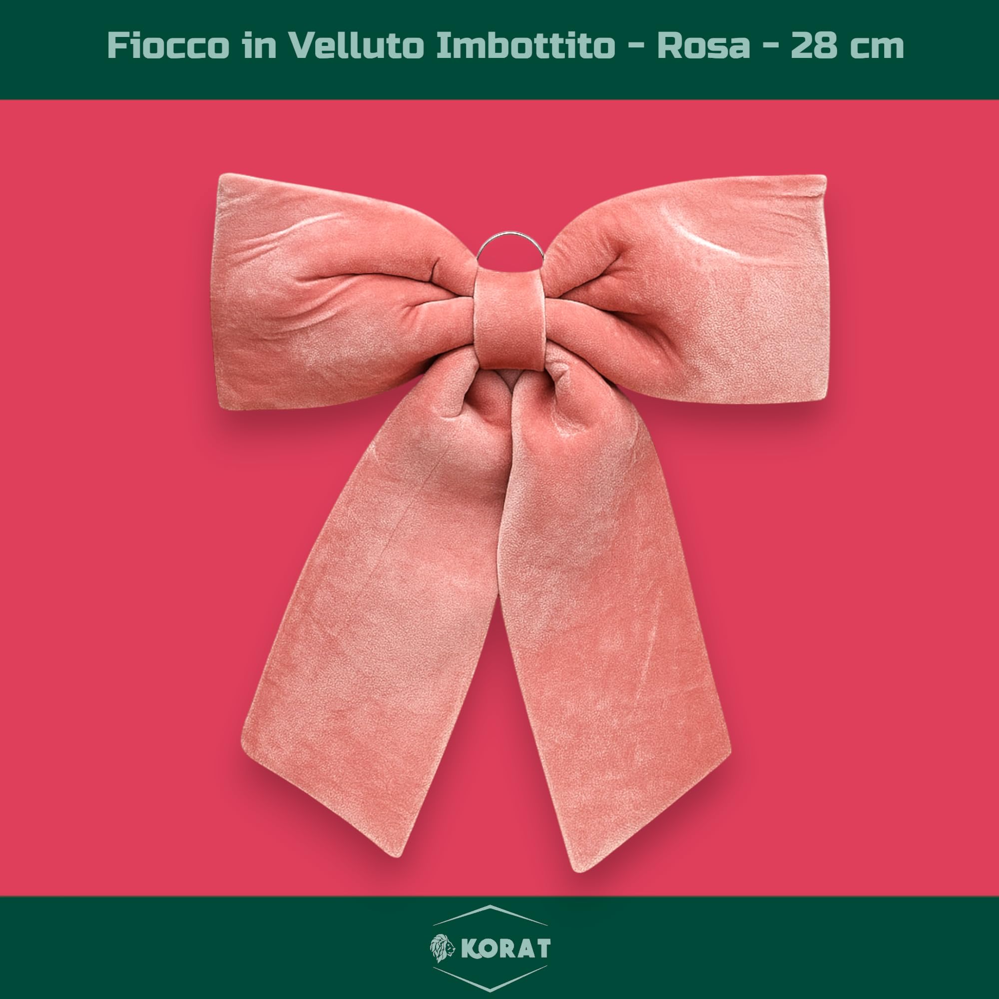 Fioccone velluto puntale albero di natale più cuori personalizzati