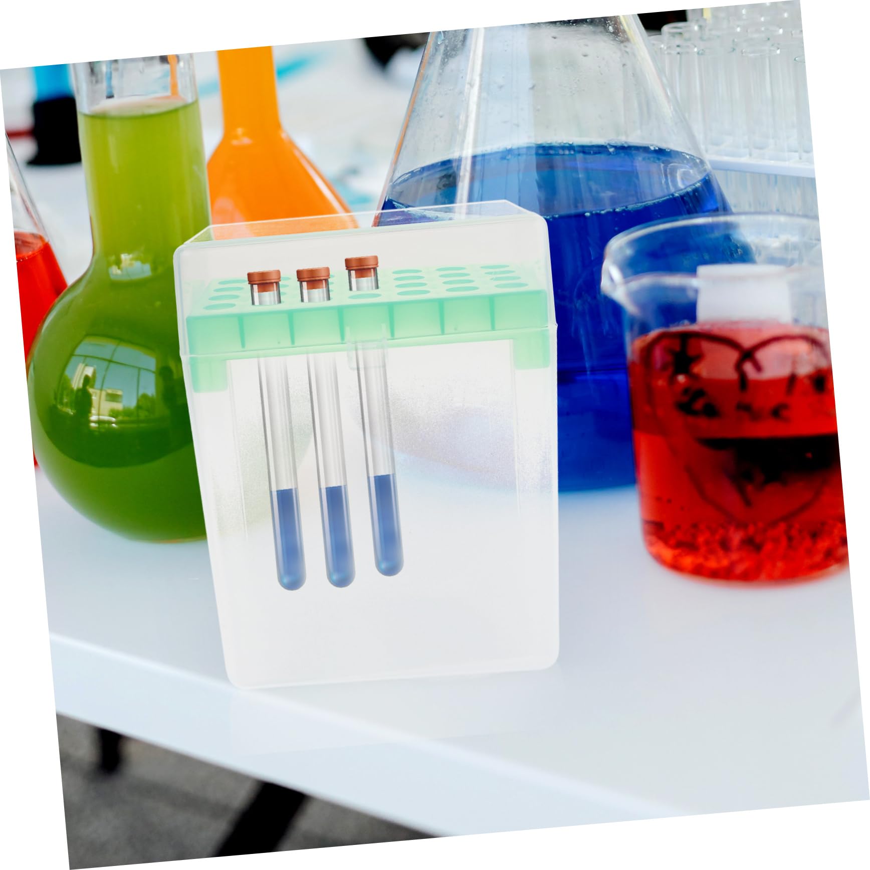 SOLUSTRE 4piezas Caja De Almacenamiento Para Tubos De De Laboratorio Huecos Soporte Para Para Organizar Consumibles De Laboratorio