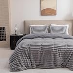 Reine de la couverture de couettes, Ultra Ensemble de lit en microfibre, ensemble de confort Boho, 3 Ensemble de lit respirant Queen avec fermeture à glissière, attaches d'angle, (90x90 De pouce, gris foncé)