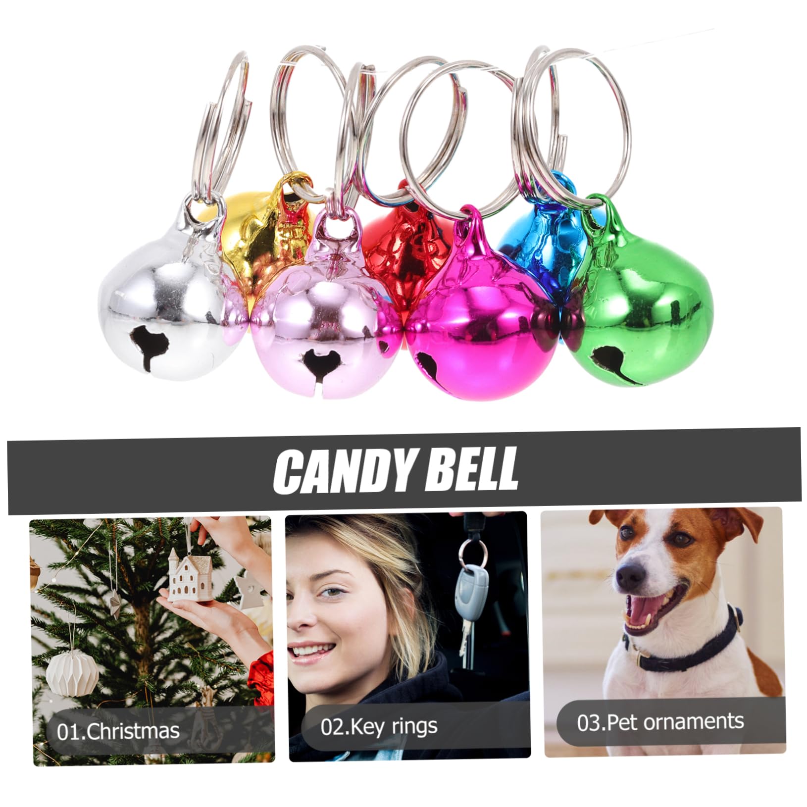 Ciieeo 24Pcs Adorable Dog Bells Multi Function Decorative Pet Collar Bells Accessories for Cats Dogs for Weddings Festivals and DIY Projects