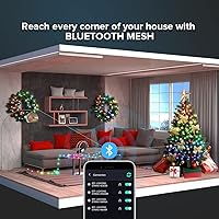 Vista 3 de WS2812B - Guirnalda de luces inteligentes de 33 pies, USB, Bluetooth, con temporizador y control remoto, sincronización de música, modos divertidos