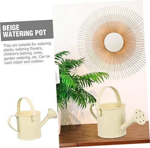 Miniatura 8 de Yardenfun 5 unids regadera de estaño beige Cubo de riego de flores Cubo de pulverización galvanizado Cubo de riego para niños Hervidor pequeño
