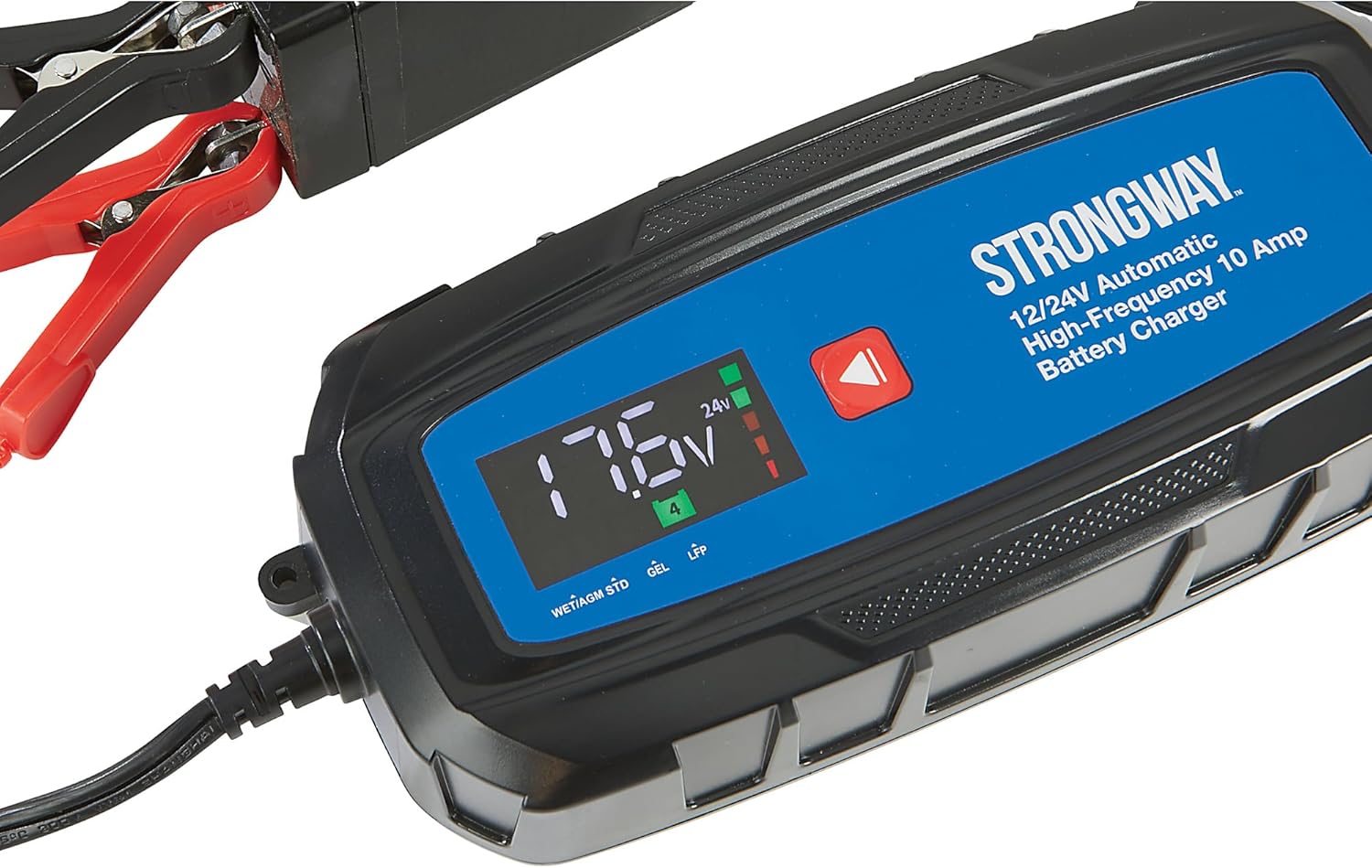 Strongway 12/24V Smart Battery Charger, 120V Input, 10A Max. Output, 3 Settings