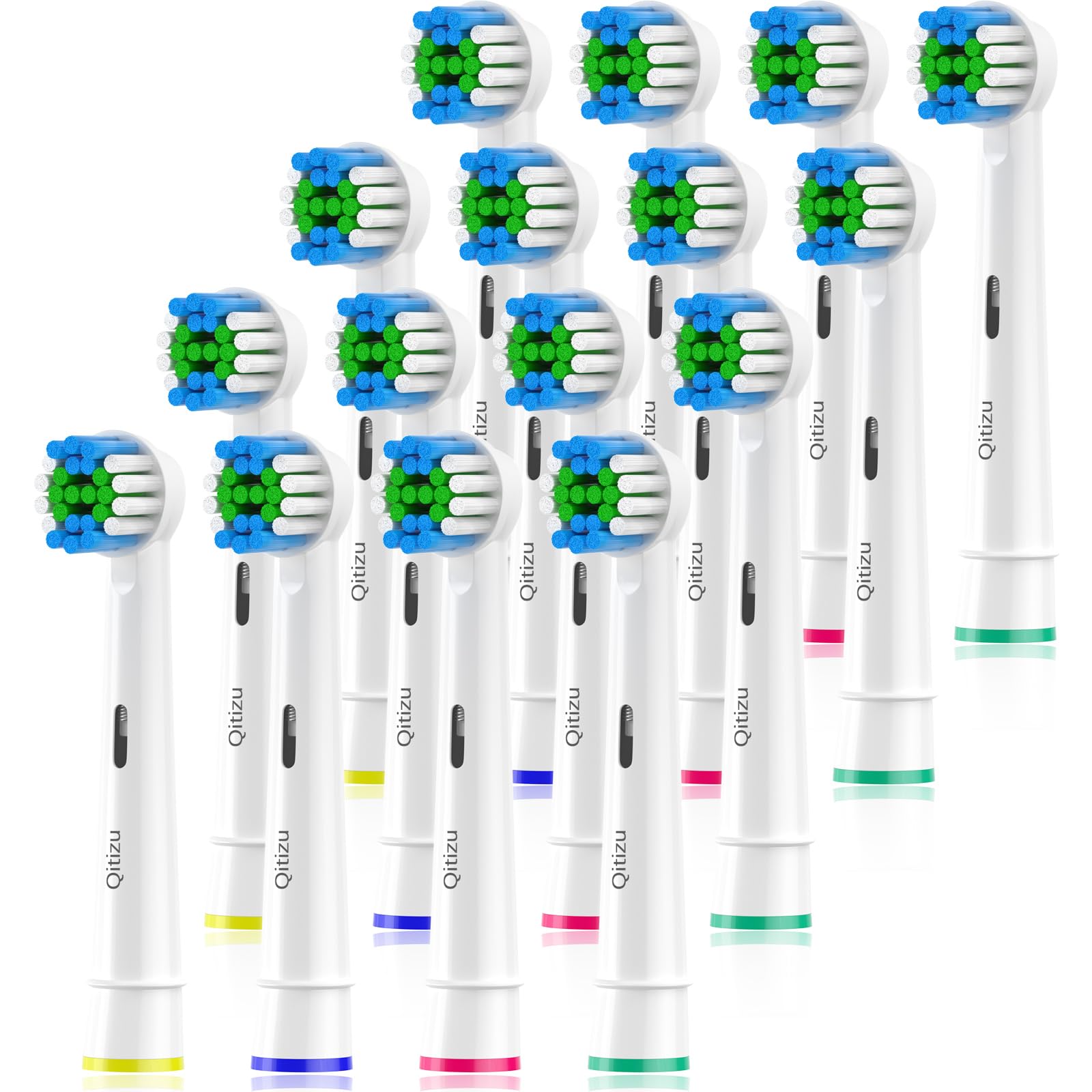 Qitizu 20 Stück Aufsteckbürsten Kompatibel mit Oral B Braun Elektrische Zahnbürste, Zahnbürstenköpfe Aufsätze mit Precision Borsten für Pro Vitality Smart Genius
