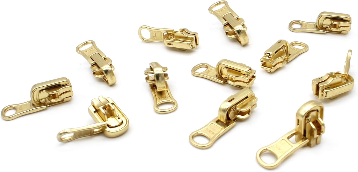 YKK® Zipper Repair Kit Solution, YKK® 5 Brass Metal Your Choice of Fancy Pulls of