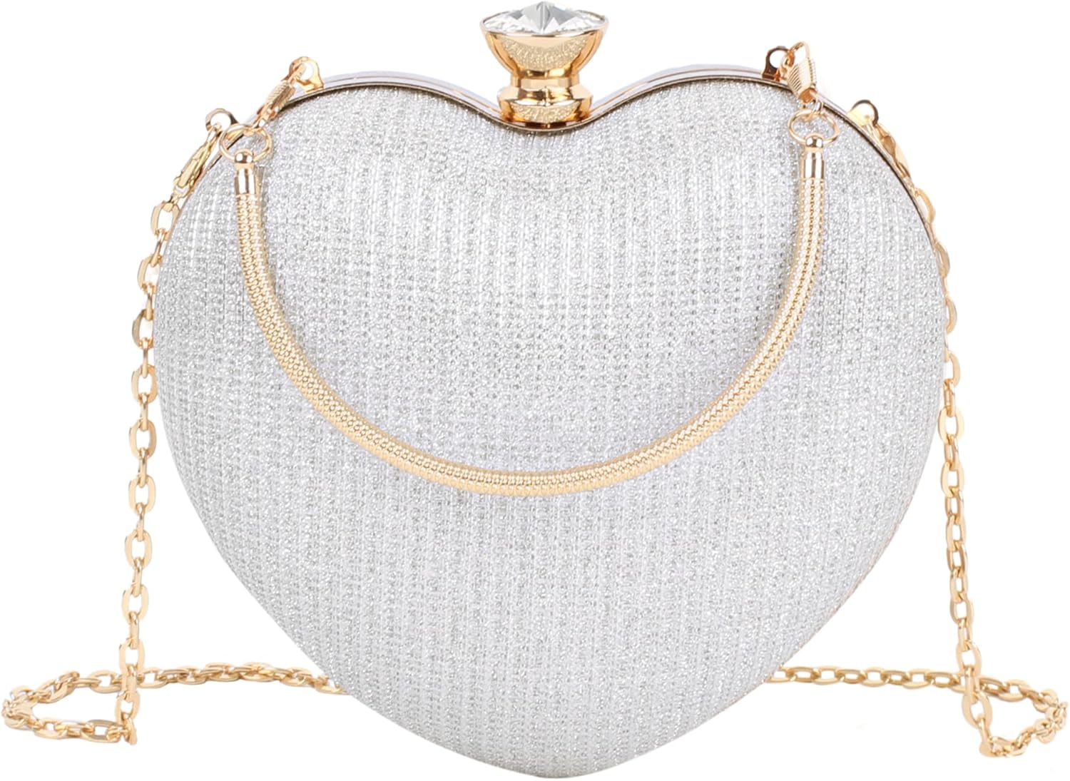 Goclothod Women Heart Shape Clutch Purse Velvet Shoulder Bag Evening Handbags