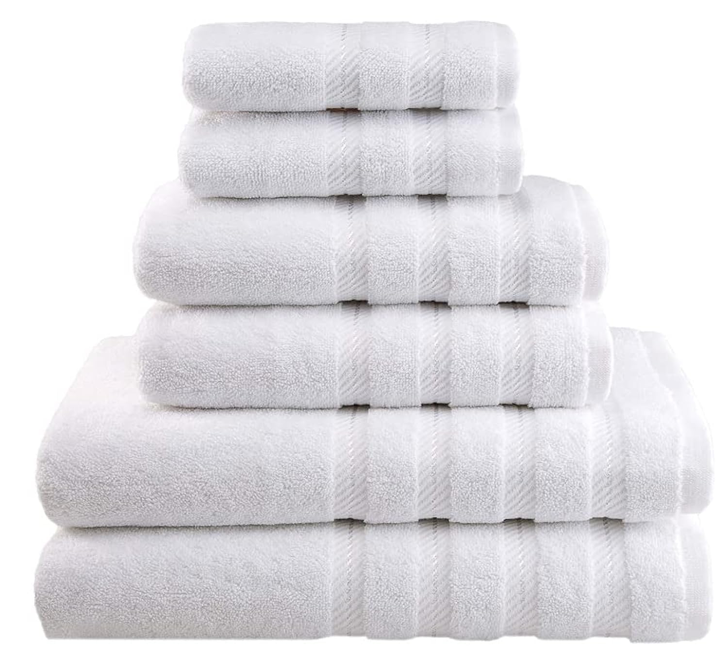 HOUSLET Home Towel Sets,Soft Linen Luxury 6 Piece Towel Set, 2 Bath Towels 2 Hand Towels 2 Washcloths, Quality 550 GSM Absorbent For Hotels, Spa Bath Towels for Bathroom