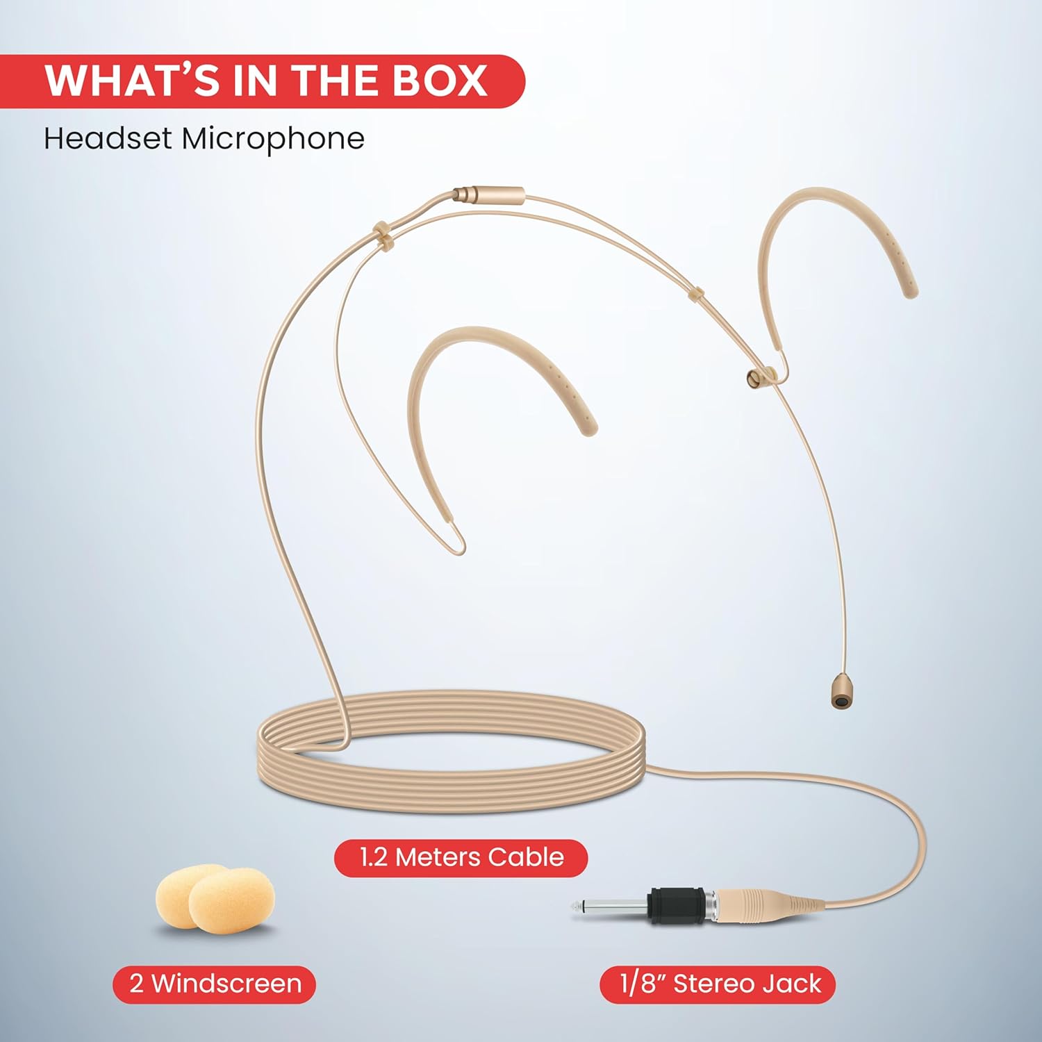 Pyle Double Over-Ear Microphone Headset - Professional Hands-Free Omnidirectional Wired Audio Boom Condenser Microphone Headset w/ 3.5mm / 1/4" Adapter, 1.2m Cable, and Windscreen. - Image 7