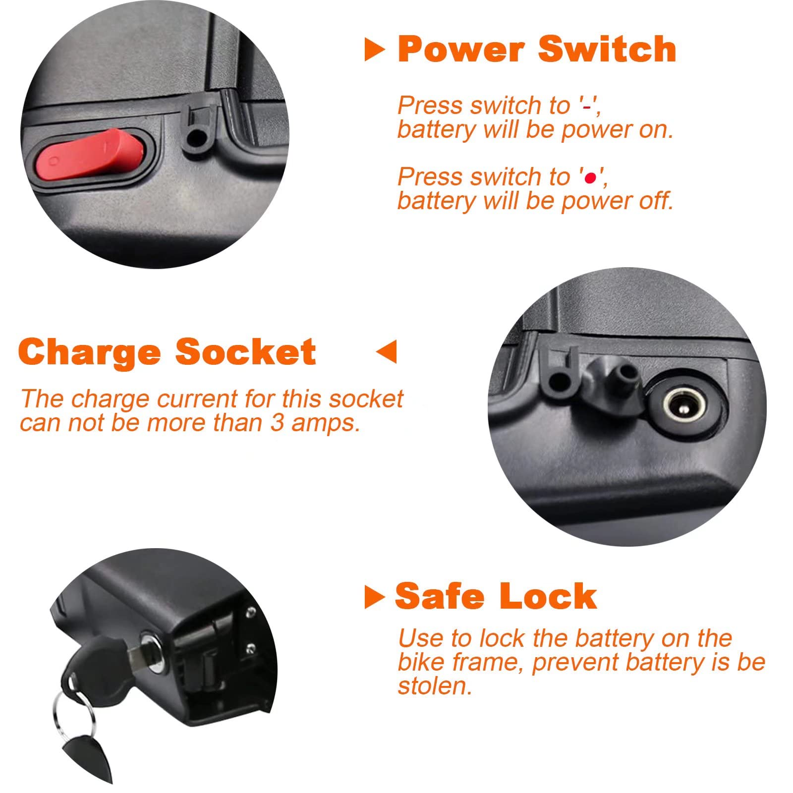 Batterie de vélo électrique de Rack arrière de 36V 15ah pour 250W 300W 350w 500W Bafang/voilamart et d'autres Moteurs de vélo électrique