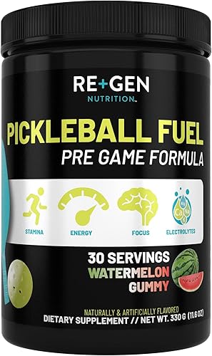 Re+Gen Nutrition Combustible Pickle Ball, suplemento en polvo de electrolitos, electrolitos + aminoácidos para antes del entrenamiento para