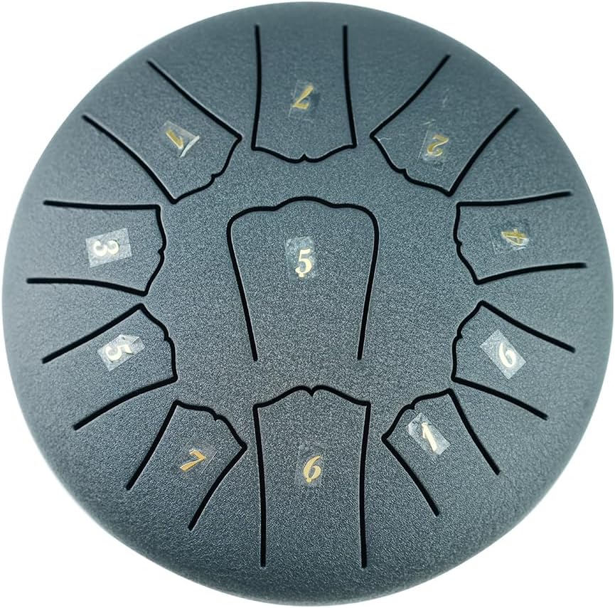 Steel Tongue Drum-11 Notes 6 inch.Concert and Mallets for Meditation Entertainment Musical Education Concert Yoga. Unique Gifts 6 inches-11 Notes Navy blue