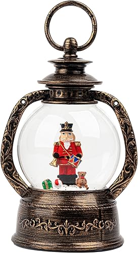 Miniatura 1 de Frosty's Tree Farm - Linterna de agua con globo de nieve iluminado musical de 10 pulgadas con decoración de purpurina giratoria para el hogar de