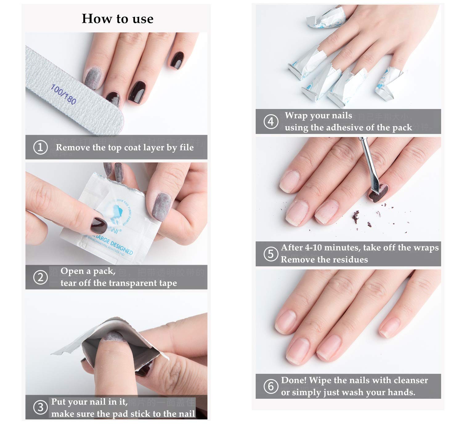 Juego de esmaltes de uñas en gel de 30 colores con 2 cepillos y 200 almohadillas de removedor para manicura UV/LED Semi-Permanent