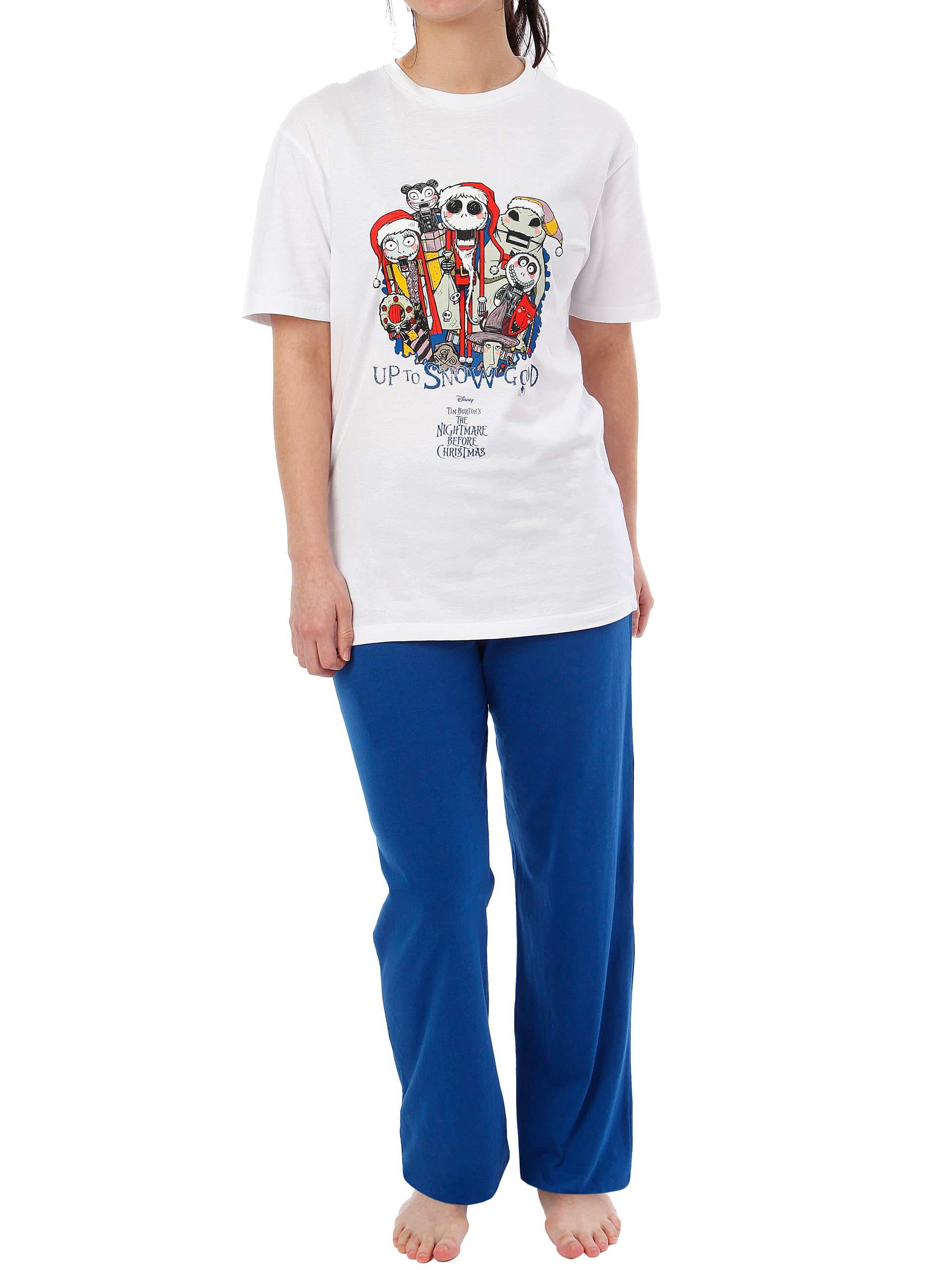 Disney Nightmare Before Christmas Pyjamas | Short Sleeve Womens Christmas Pyjamas | Jack Skellington Womens PJs | White | XS