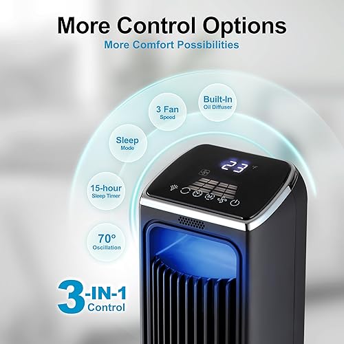Miniatura 5 de Emerson SmartVoice - Ventilador de torre sin aspas de 29 pulgadas, sin conexión, más de 40 comandos de control de voz, sin aplicación, sin WIFI, sin