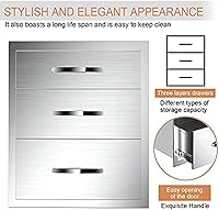 Vista 7 de Cajones de cocina de acero inoxidable para exteriores, cajón de barbacoa de 3 cajones, empotrado, montaje empotrado para cocinas al aire libre e