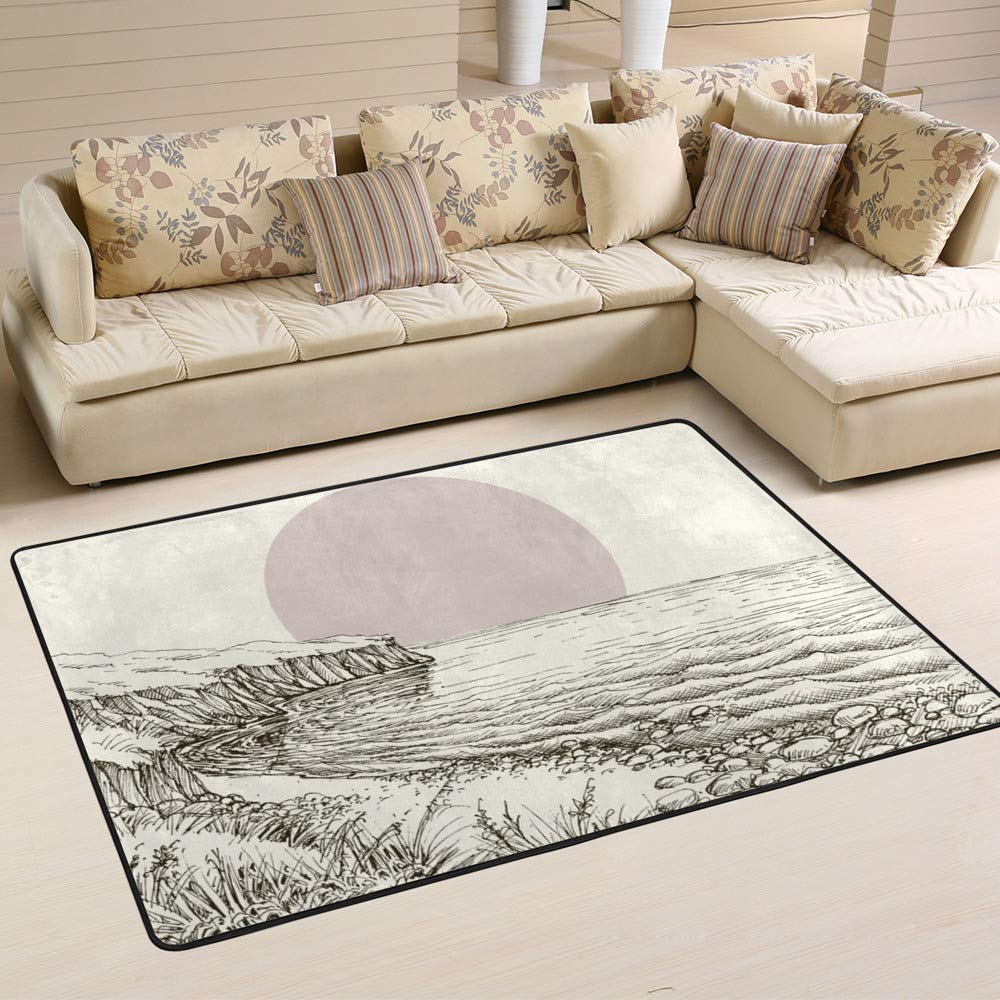 Tapis facile à nettoyer Ruchen grand tapis salon lavable