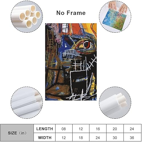 Miniatura 2 de RIUFIN Lienzo decorativo para pared, diseño de cabeza de arte de pared de 1981, graffiti callejero, cuadro temático para decoración de fiesta,