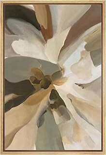 MUDECOR Framed Canvas Print Wall Art Abstract Floral Brushstroke in Warm...