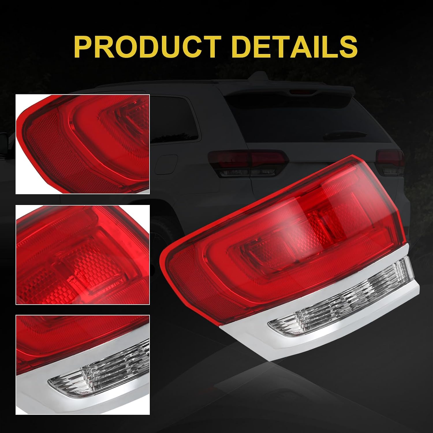 Tail Light Compatible with Jee-p Grand Cherokee 2014-2021, LH Left Driver Side Taillight Replace 68110017AF CH2804106