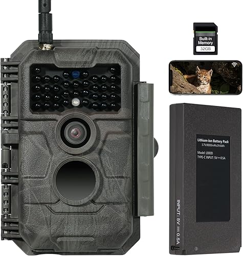 Miniatura 10 de GardePro E6 Trail Camera WiFi 48MP 1296P Cámara de juego con visión nocturna sin brillo, activada por movimiento, impermeable, para vida silvestre,