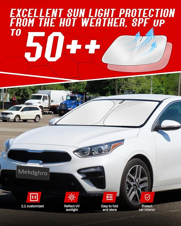 Mekdghro Custom Fit Windshield Sun Shade for Kia Forte 2019-2024 by Mekdghro - Used condition - Image 7