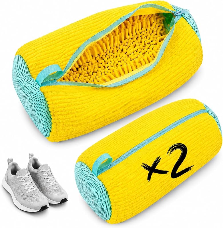 Kit 2 Sacos para Lavar Tênis na Máquina de Lavar com Zíper, Protetor Reutilizável para Lavagem de Calçados, Bolsa Protetora para Sapatos e Tênis com Estrutura Respirável (2)