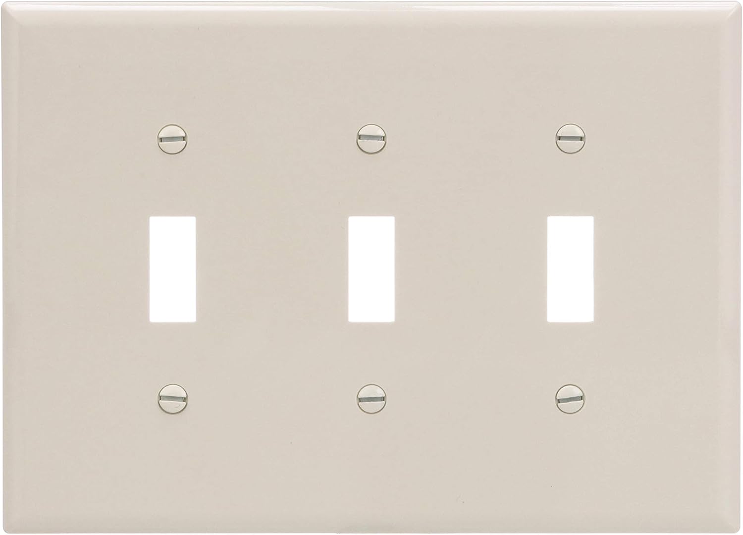 Eaton PJ3LA Mid-Size Polycarbonate 1-Gang Box Mounted Blank Wallplate, Light Almond