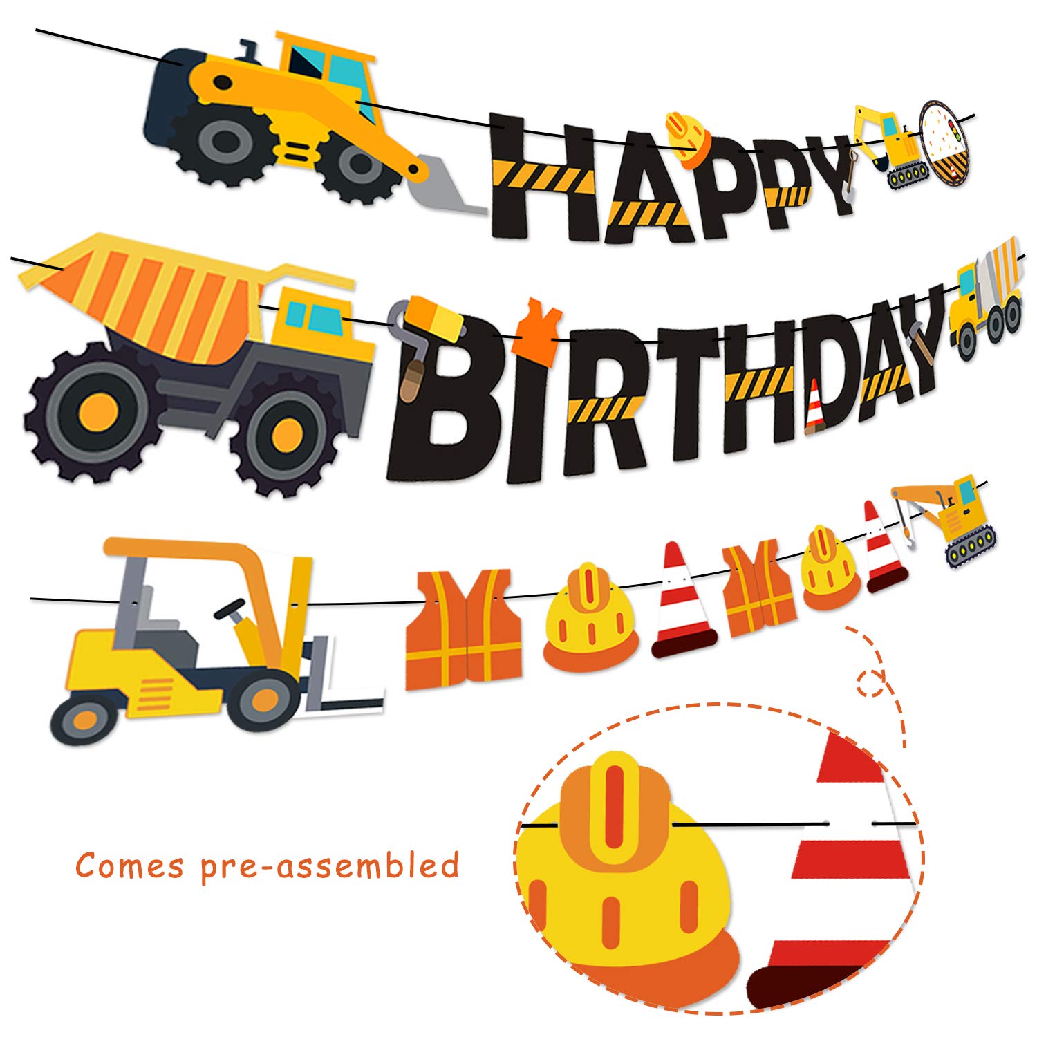 Buy Construction Party Supplies Dump Truck Birthday Banner Cake Topper