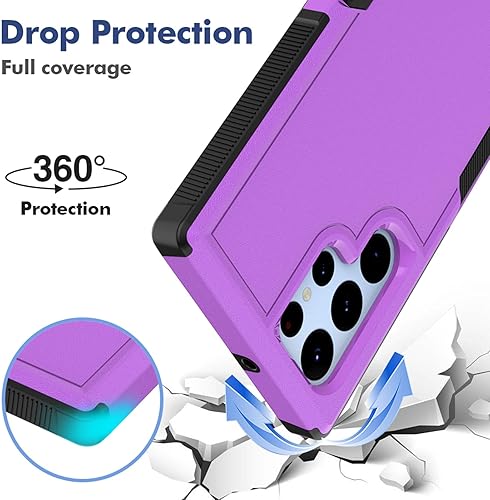 Miniatura 3 de Funda para Samsung Galaxy S22 Ultra funda protectora de doble capa resistente para teléfono celular, a prueba de golpes, con protector de pantalla,