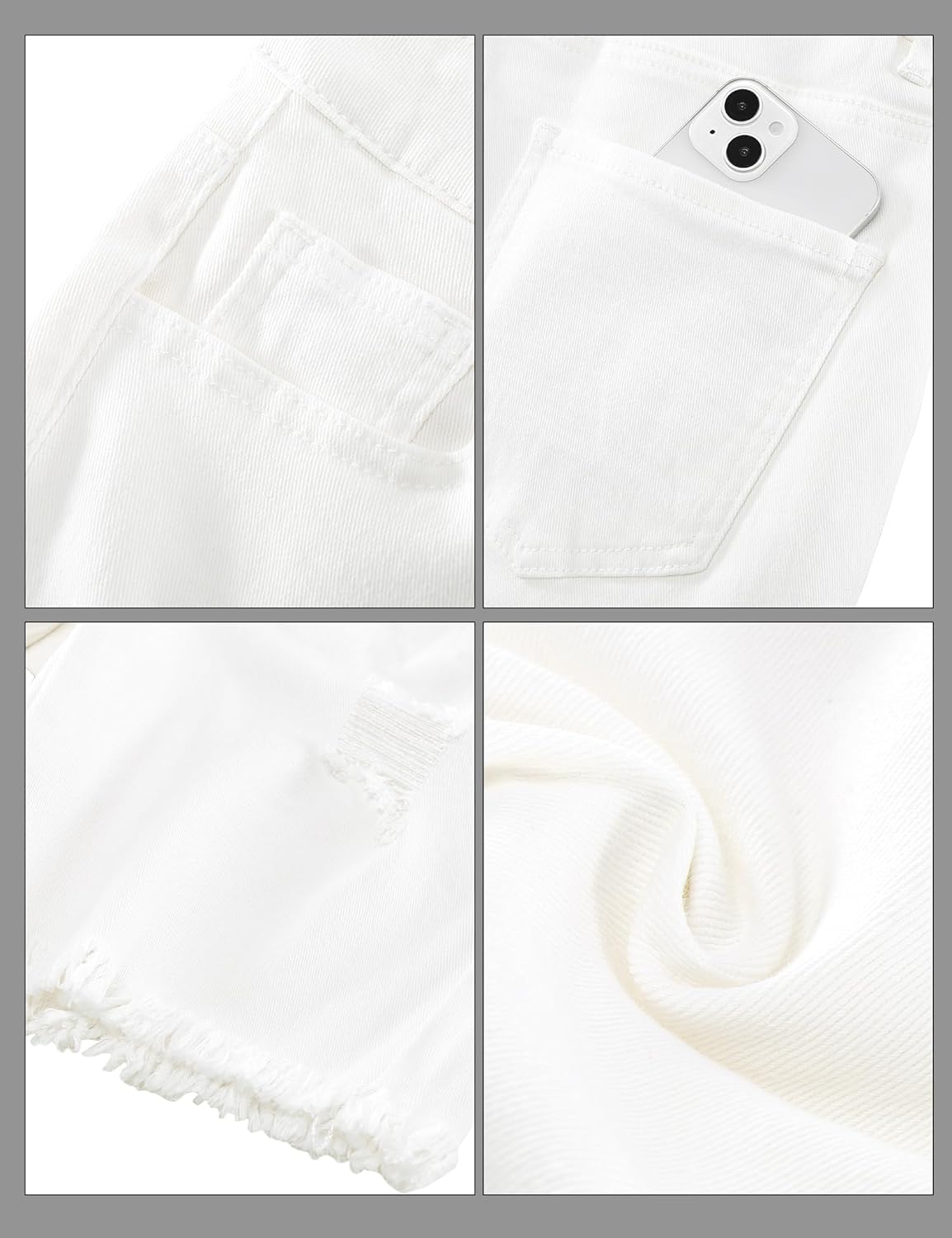 luvamia Jean Shorts for Women High Waisted Trendy Casual Distressed Stretchy Denim Long Shorts Ripped Raw Hem Shorts - Image 5