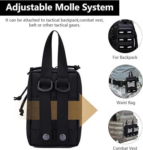 Miniatura 5 de Bolsa táctica reflectante Molle administrador, Molle bolsa de uso general EDC Molle Utilidad herramienta bolsa organizador bolsa modular bolsas