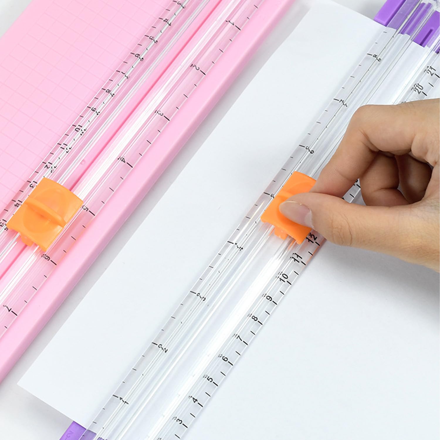 Lames de Rechangepour Massicots, 5 Pièces Lame Coupe Papier, Portable Lame de Rechange pour Coupe-Papier, avec Protection, pour A5 Papier Kraft, Étiquette et Carton