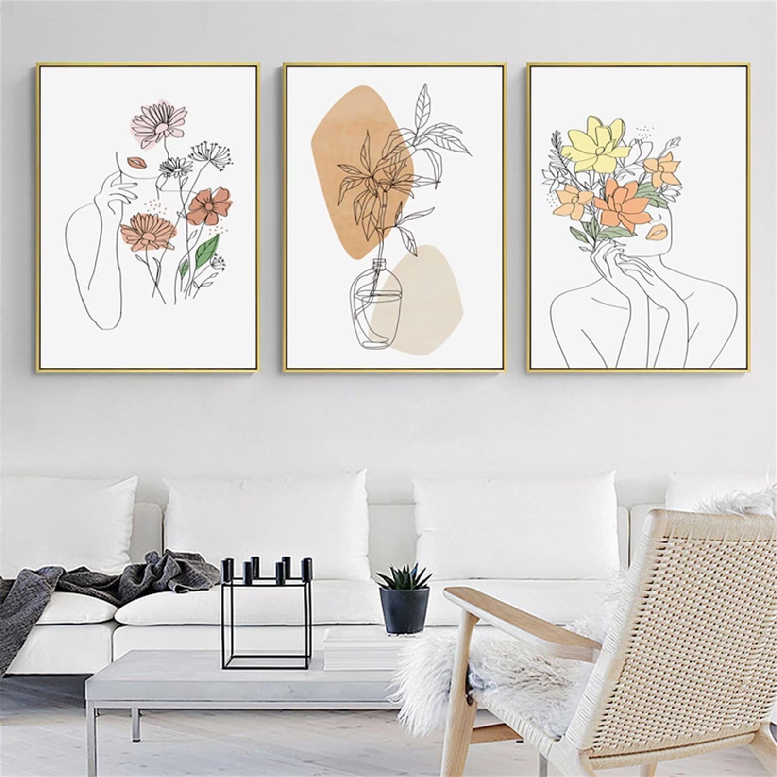 Kit complet de diamond painting 5D fleur abstraite 3 pièces 35x65cm