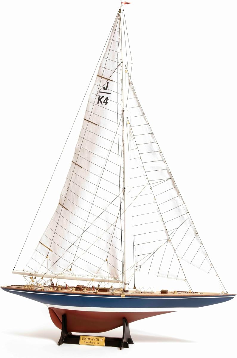 OcCre Endeavour America’s Cup Yacht 1:75 Scale Wooden Ship Model Construction Kit 12013 Adult Assembly Required (Model Only - No Paint)