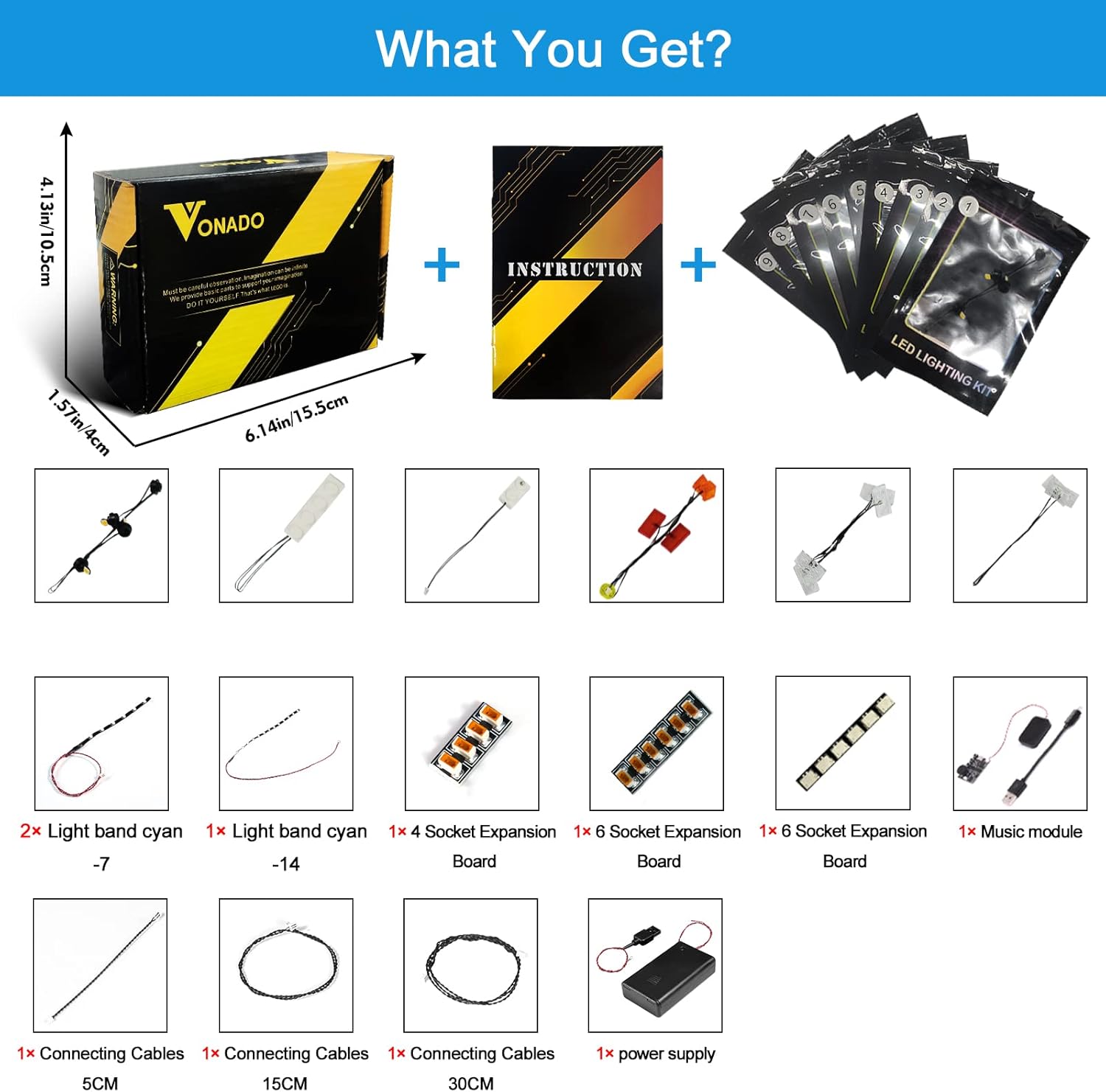 VONADO Led Light Kit Compatible with Lego Back to The Future Time Machine 10300 (No Model),Lighting Kit Compatible with Lego Back to The Future Car Building Toys (Music Version)