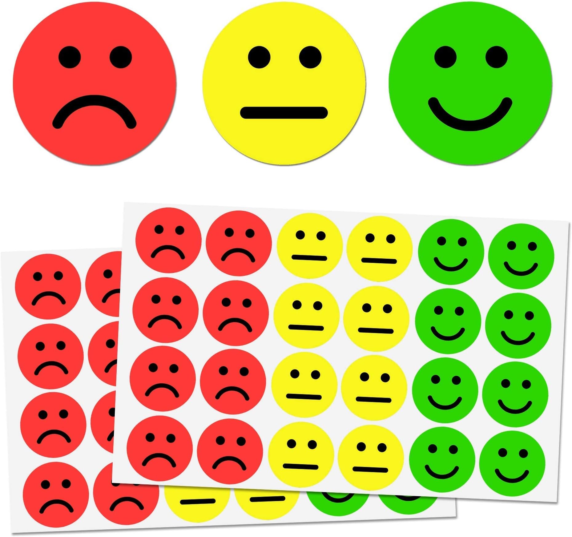 KASTWAVE Happy Face Stickers, Reward Stickers for Teachers, 1200 Pcs Motivational Incentive Stickers for Kids, Round Cartoon Labels for Students All Class