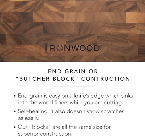 Miniatura 8 de Ironwood Gourmet Estación de preparación de granos de madera de acacia grande tamaño 20 in x 14 in x 125 in