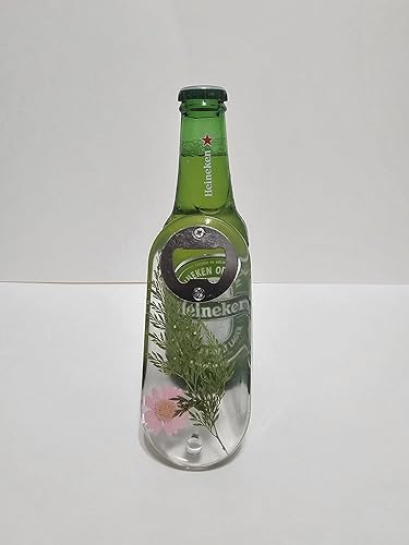 Miniatura 6 de abridor de botella de resina epoxi hecho a mano abrebotella decorativo con iman (transparente con flores rojas)