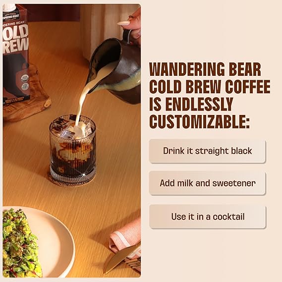 Wandering Bear Organic Cold Brew Coffee, 3pk - Vanilla, Black, Mocha