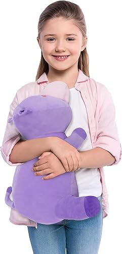 Miniatura 7 de Cozi-Kins Animales de peluche con peso para adultos y niños, 3.5 libras, 24 pulgadas, animal de peluche hipopótamo morado pesado, almohadas de