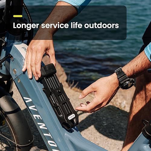 Miniatura 4 de Aventon Cerradura plegable, cerraduras de bicicleta resistentes antirrobo para barras de acero de 0.335 in de grosor, cerradura de bicicleta con