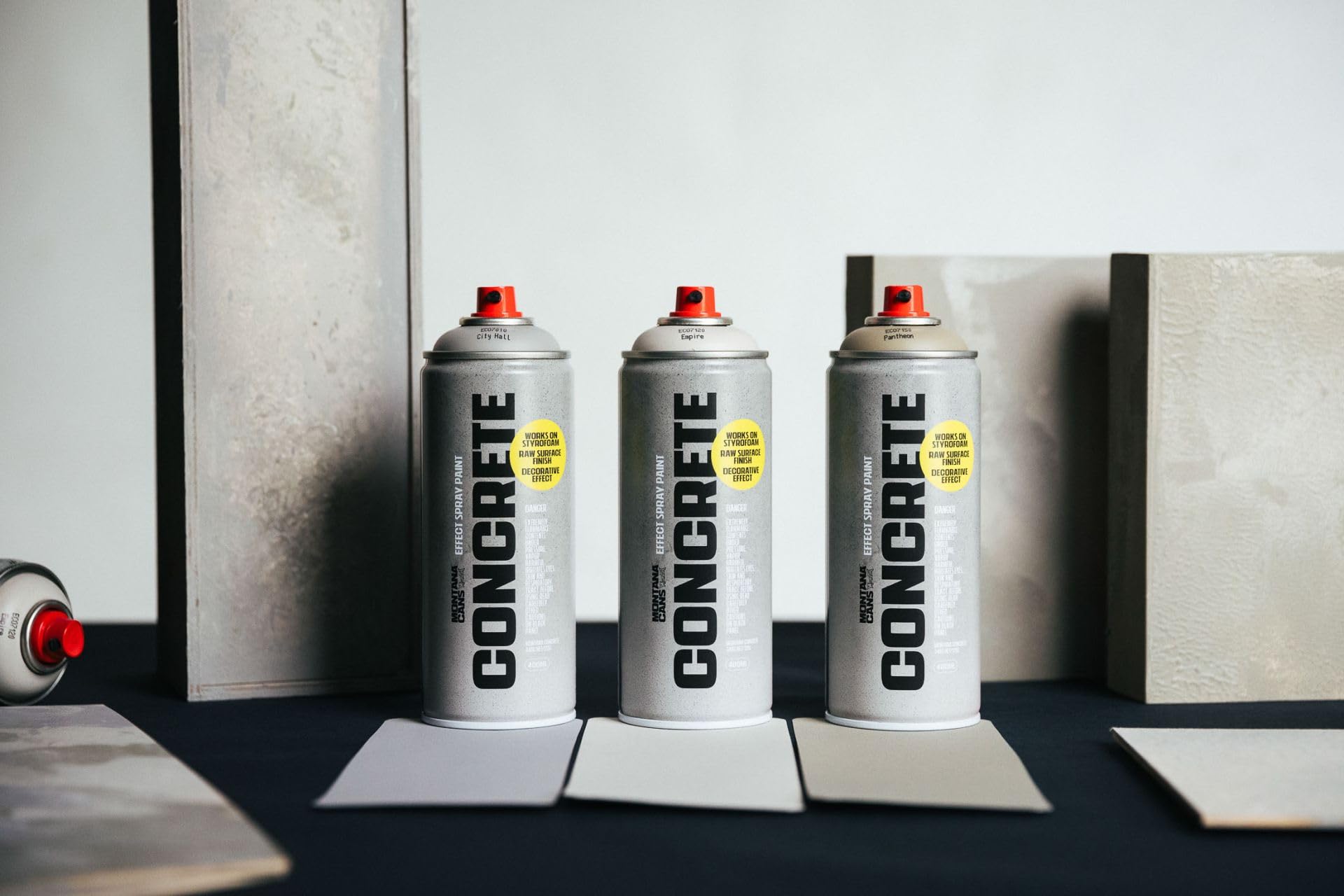 Montana Cans – Spray efecto hormigón 3 x 400 ml Concrete Effect Spray – escala de grises