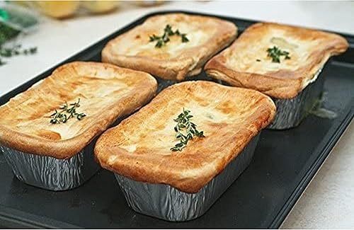 Miniatura 3 de PARTY BARGAINS Molde para pan de aluminio de 1 libra, paquete de 40 sartenes desechables resistentes para hornear, lasaña, pastel de carne y servir