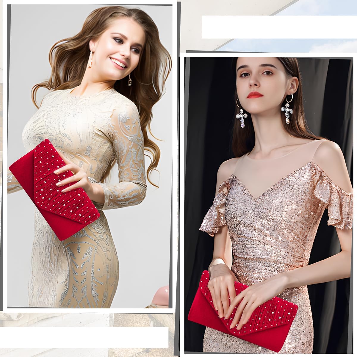 BBjinronjy Clutch Purses for Women Evening Bag Formal Rhinestone Handbags for Wedding Party Cocktail Prom Dinner - Image 5