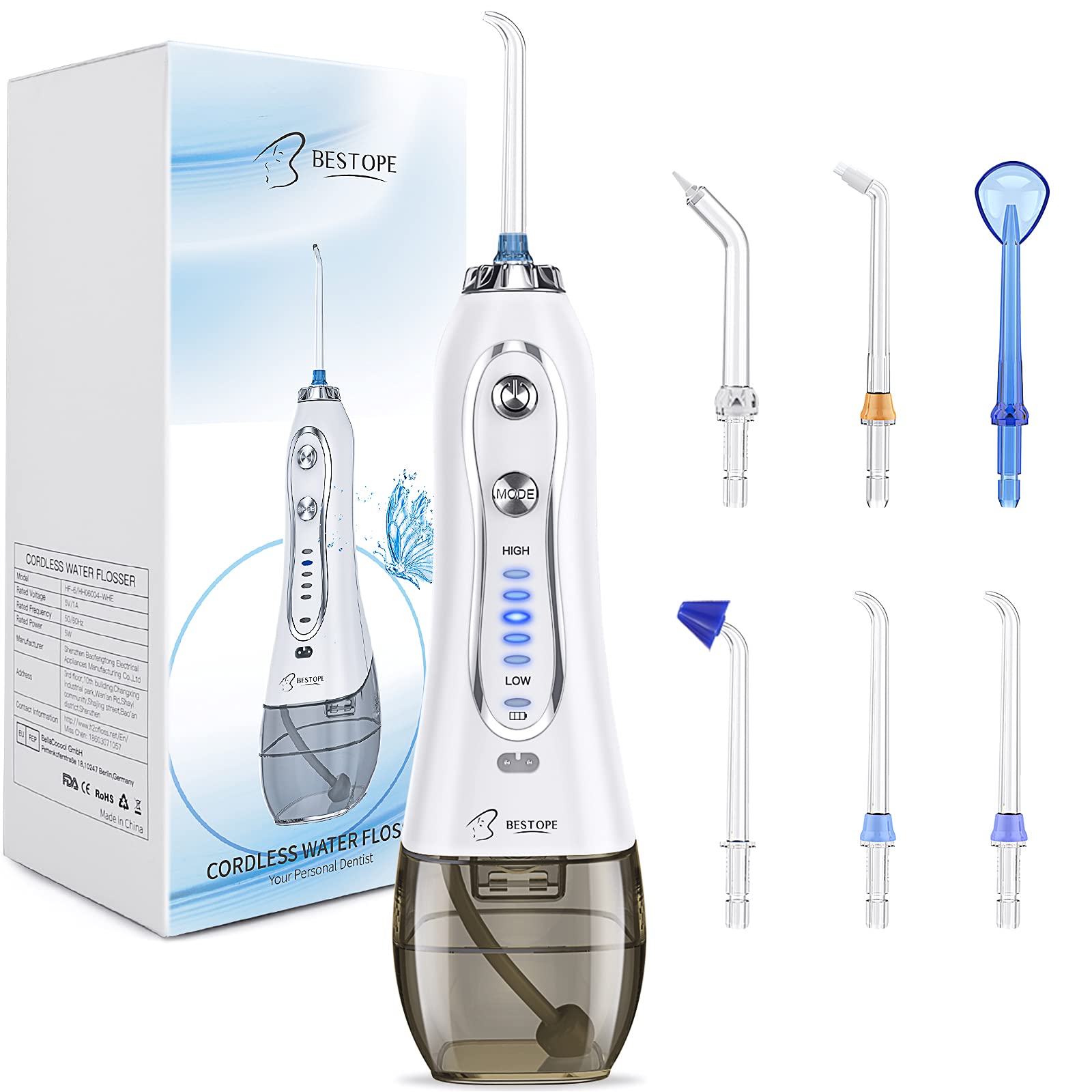 Buy Water Flosser with 5 Modes & 8 Jet Tips BESTOPE Electric Water