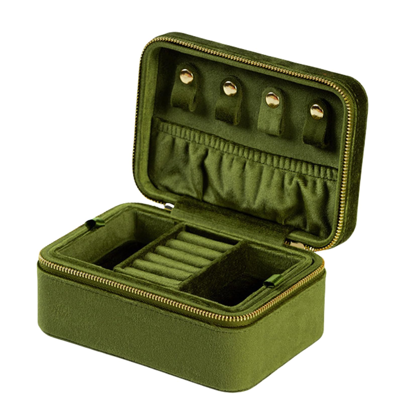 Caja expositora de viaje, caja de almacenamiento de joyas, elegante joyero organizador de joyas para aretes, anillos, collares