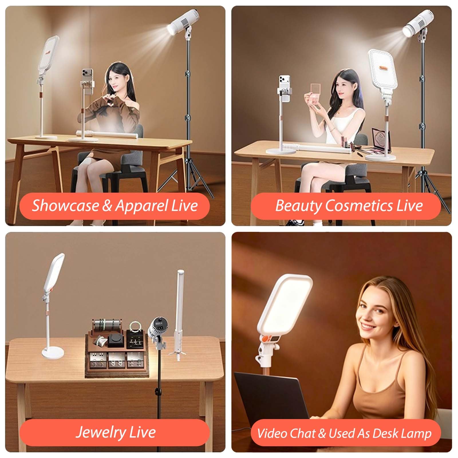 Luce per Live Streaming Video, Fill Light per Streaming su PC e Mobili | Lampada LED per video su YouTube, TikTok, Strumenti per Creatori di Contenuti e Influencer